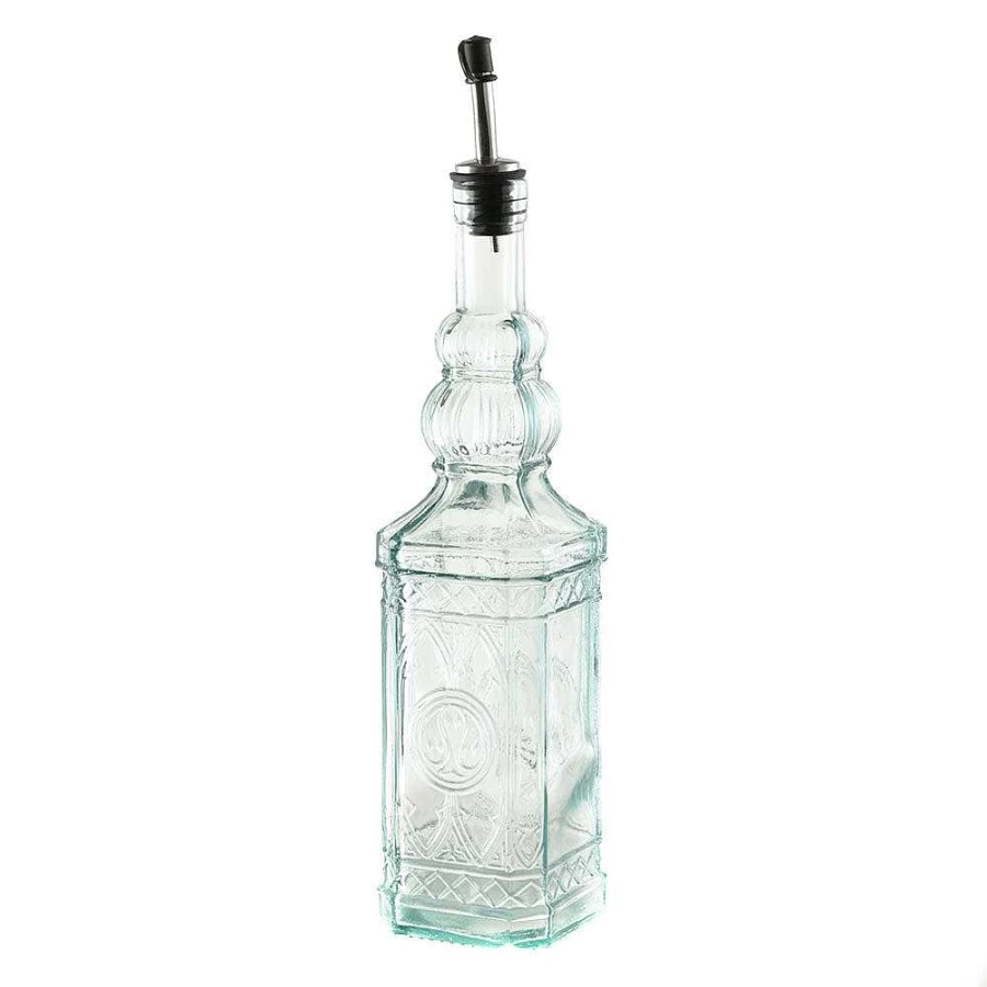 Wheel and Barrow 700ml Recycled Glass Miguelete Oil Bottle - Eco-Friendly Kitchen Essential