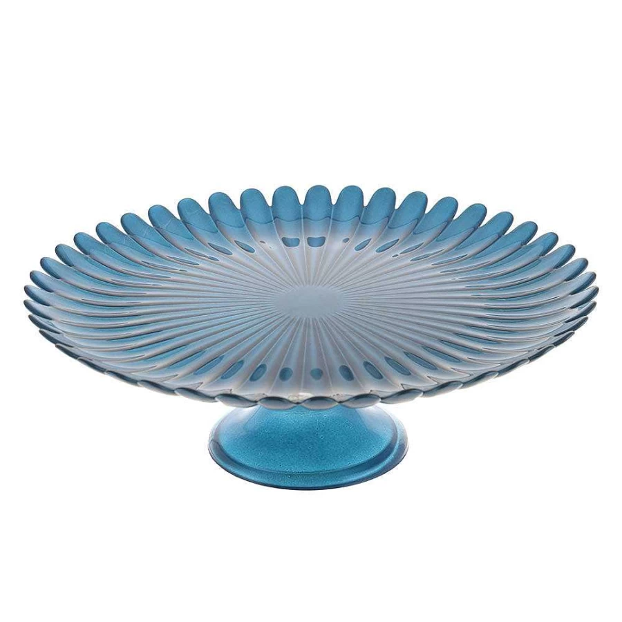 Wheel and Barrow Rola 33cm Cake Stand in Cornflower Blue - Elegant Serving Plate for Desserts and Pastries