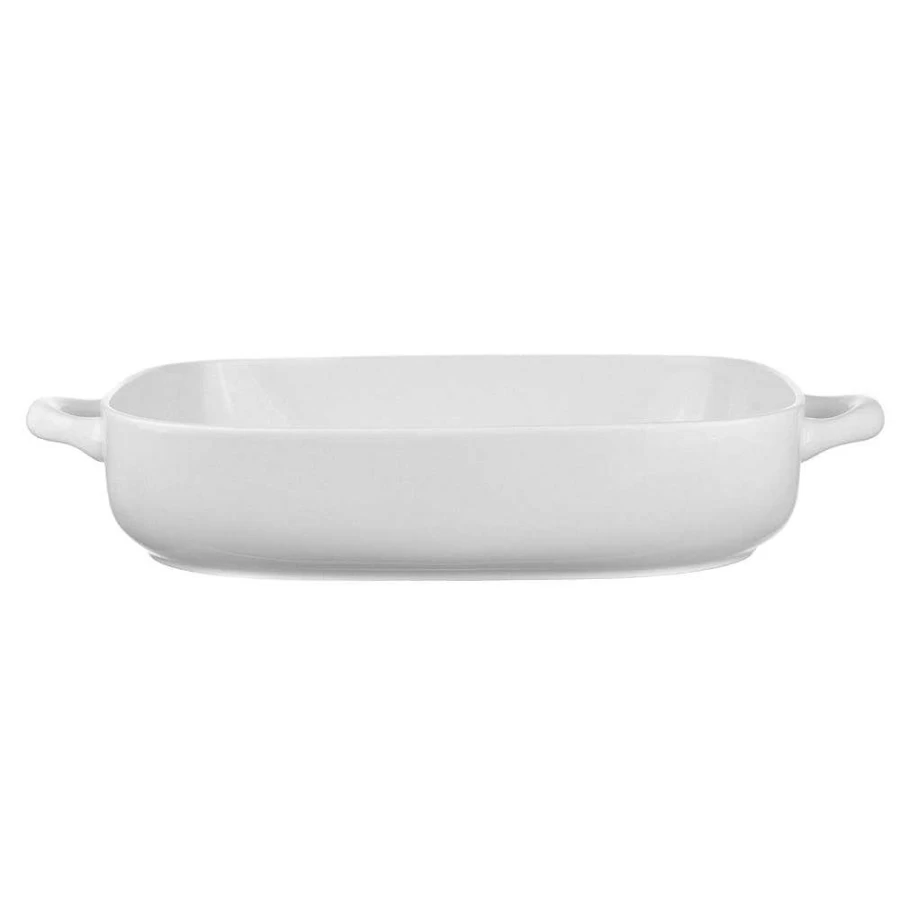 Wheel and Barrow White 38cm Rectangular Bone China Baking Dish for Oven