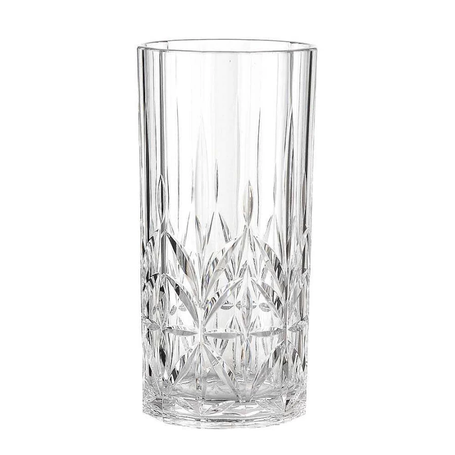 Wheel and Barrow Cut Polycarbonate Highball Glass 560ml - Durable Drinking Cup for Cocktails and Beverages