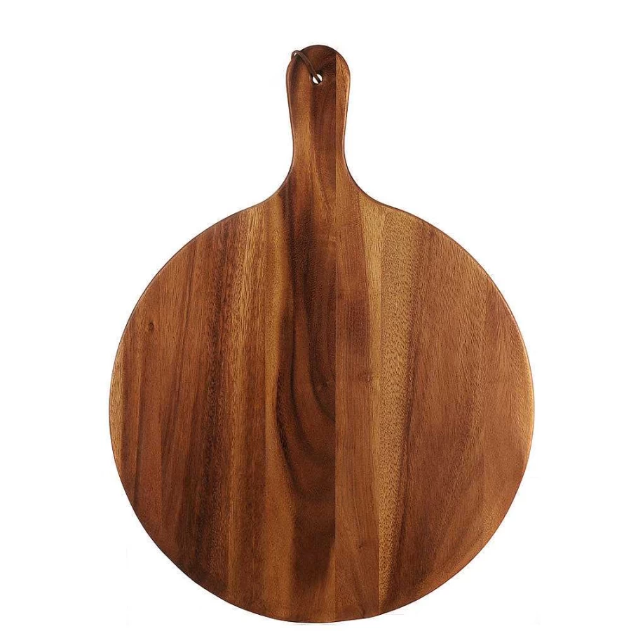 Wheel and Barrow Round Pizza Board 38cm x 50.5cm x 1cm - Chef's Kitchen Cutting Serving Tray