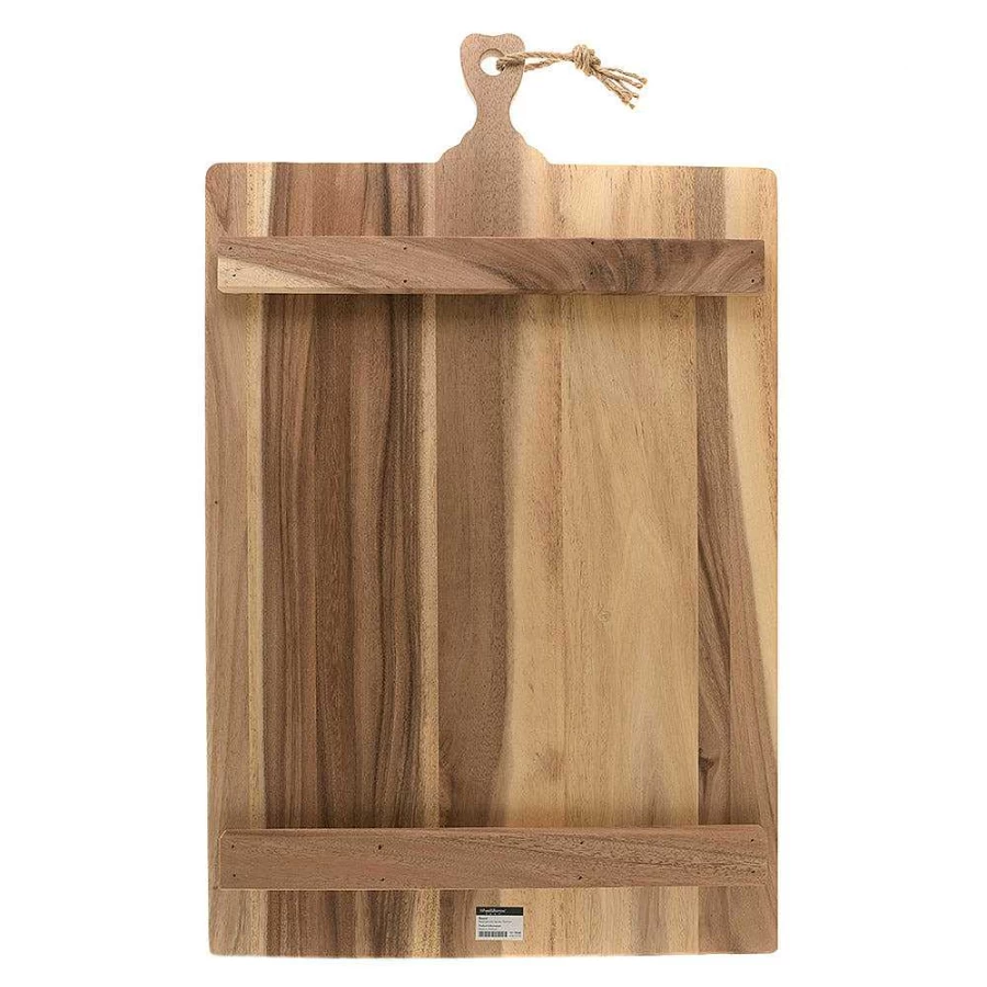 Wheel and Barrow Solid Wood Cutting Board with Handle - 70cm x 44cm Rectangle Kitchen Chopping Board