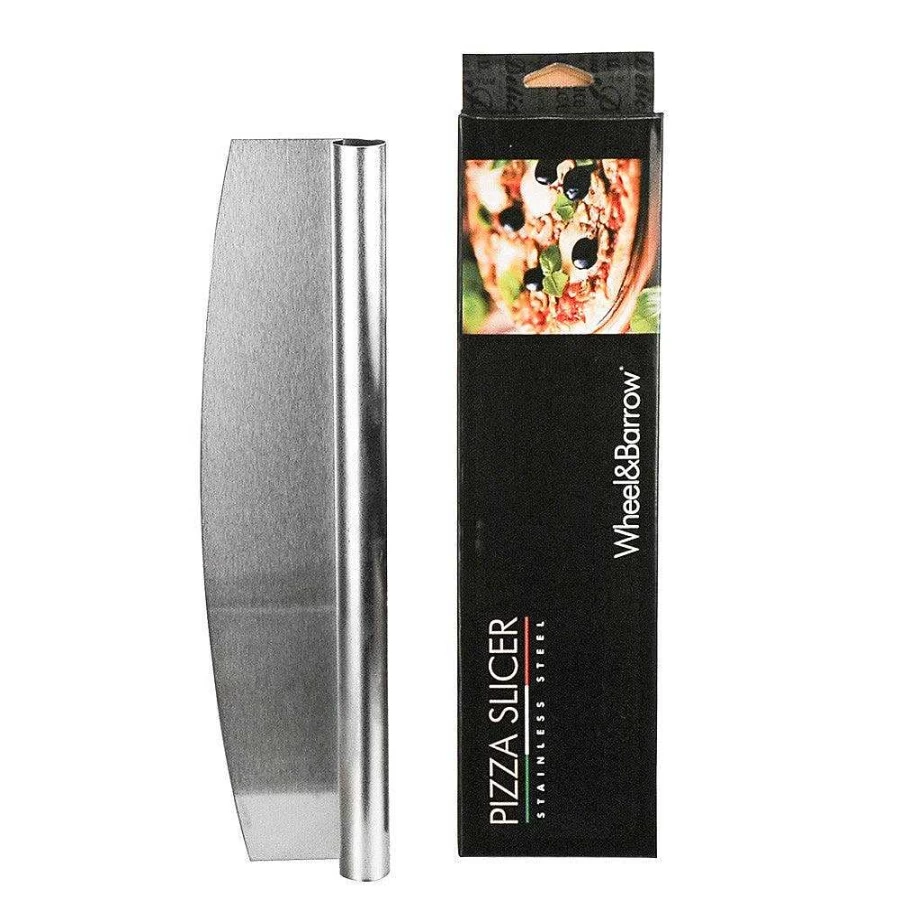 Wheel and Barrow Stainless Steel Rocking Pizza Cutter - Heavy Duty Kitchen Tool for Effortless Slicing