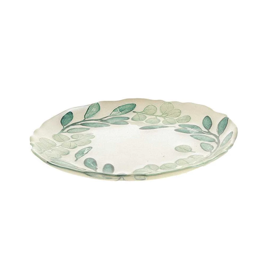 Wheel and Barrow 21Cm Round Eucalyptus Wood Plate - Natural Eco-Friendly Dinnerware