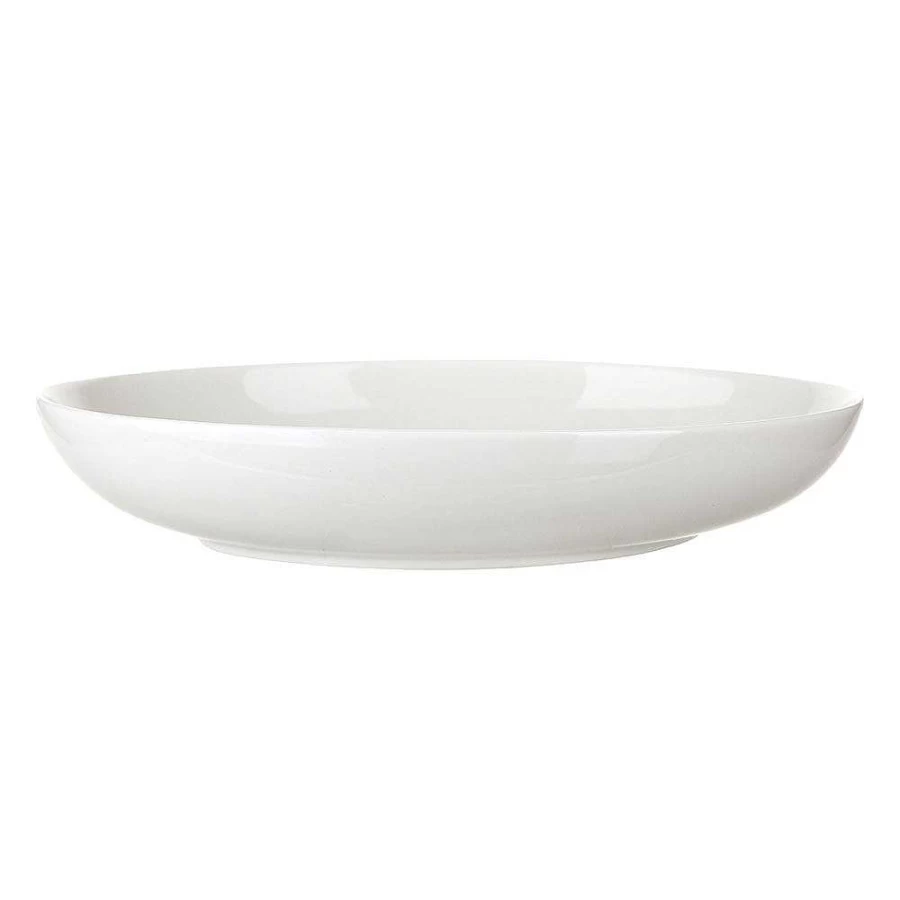 Wheel & Barrow White Porcelain Oval Coupe Plate 28x20cm - Elegant Dining Tableware