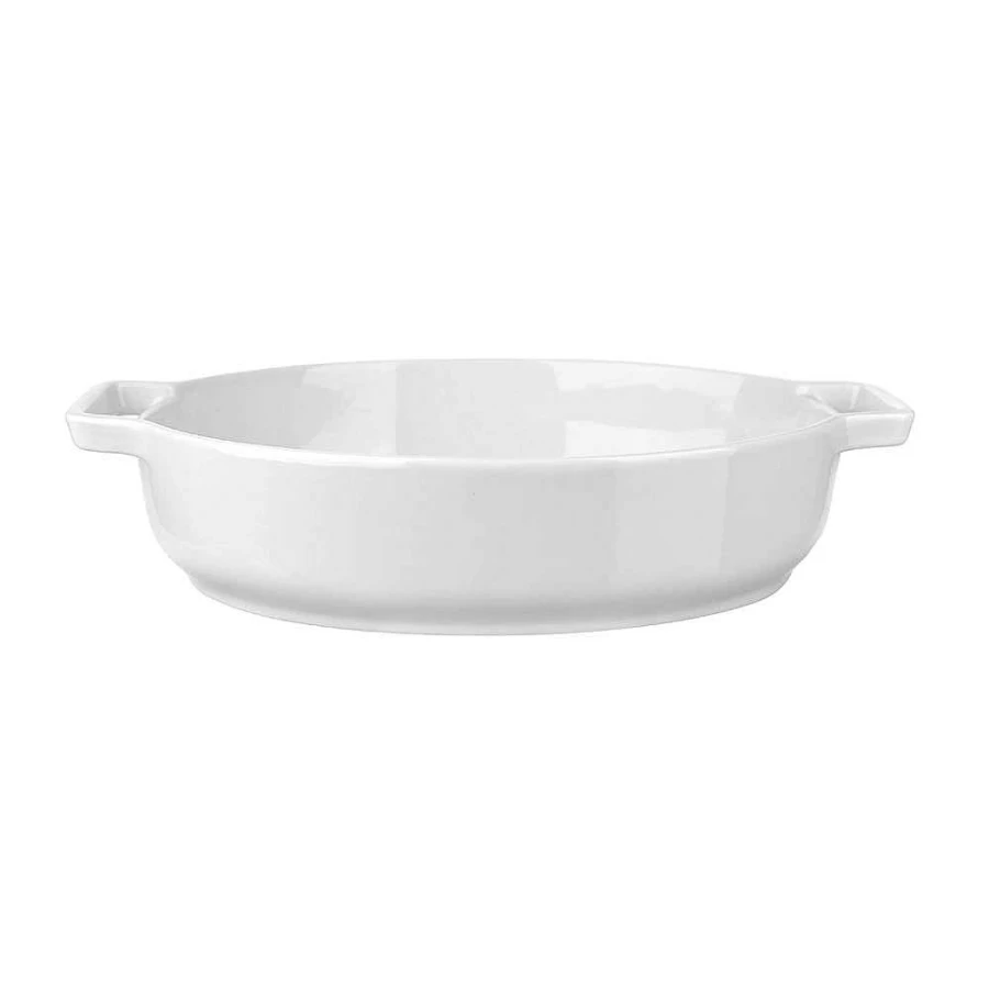 Wheel and Barrow White Porcelain Oval Baking Dish 30cm Oven Safe Cookware