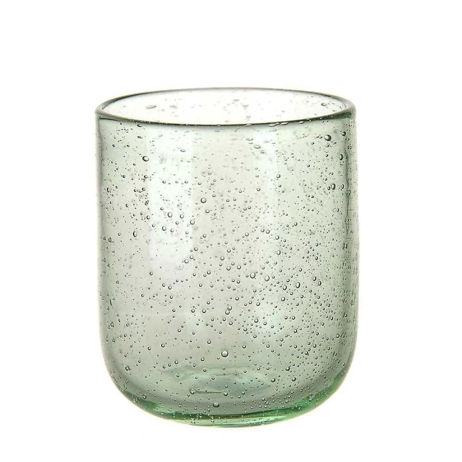 Wheel and Barrow 350ml Insulated Glass Tumbler with Bubble Design - Eco-Friendly Green Drinkware for Hot & Cold Beverages