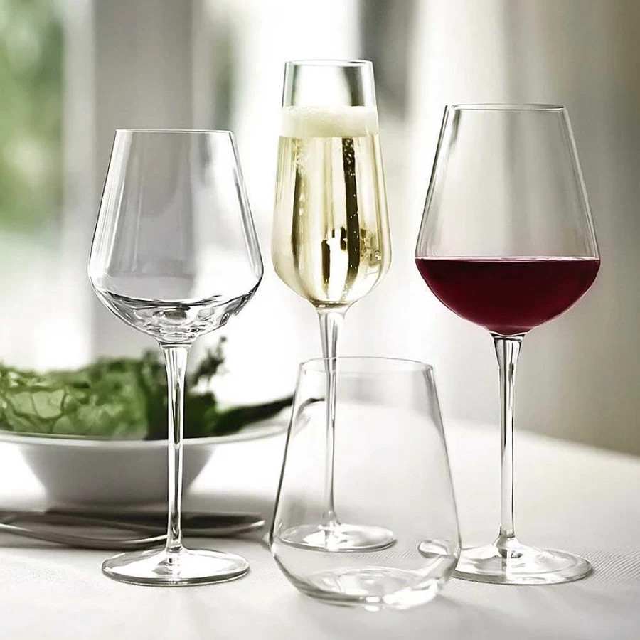 Wheel and Barrow Champagne Flute Glass Set - 280ml Crystal Clear Flutes for Elegant Toasts