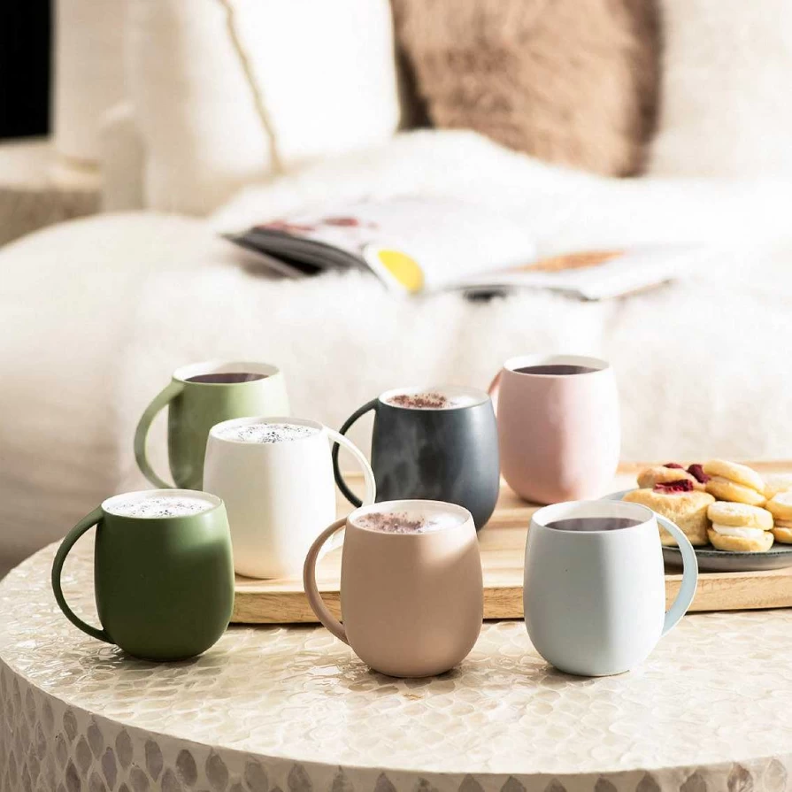 Wheel and Barrow Taupe Ceramic Coffee Mug - 400ml Capacity, Durable Stoneware Cup for Hot & Cold Drinks