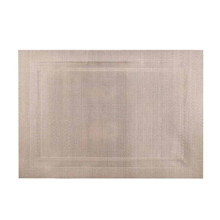 Wheel and Barrow PVC Rectangle Placemat with Champagne Border - 33x48cm Waterproof Dining Table Mat