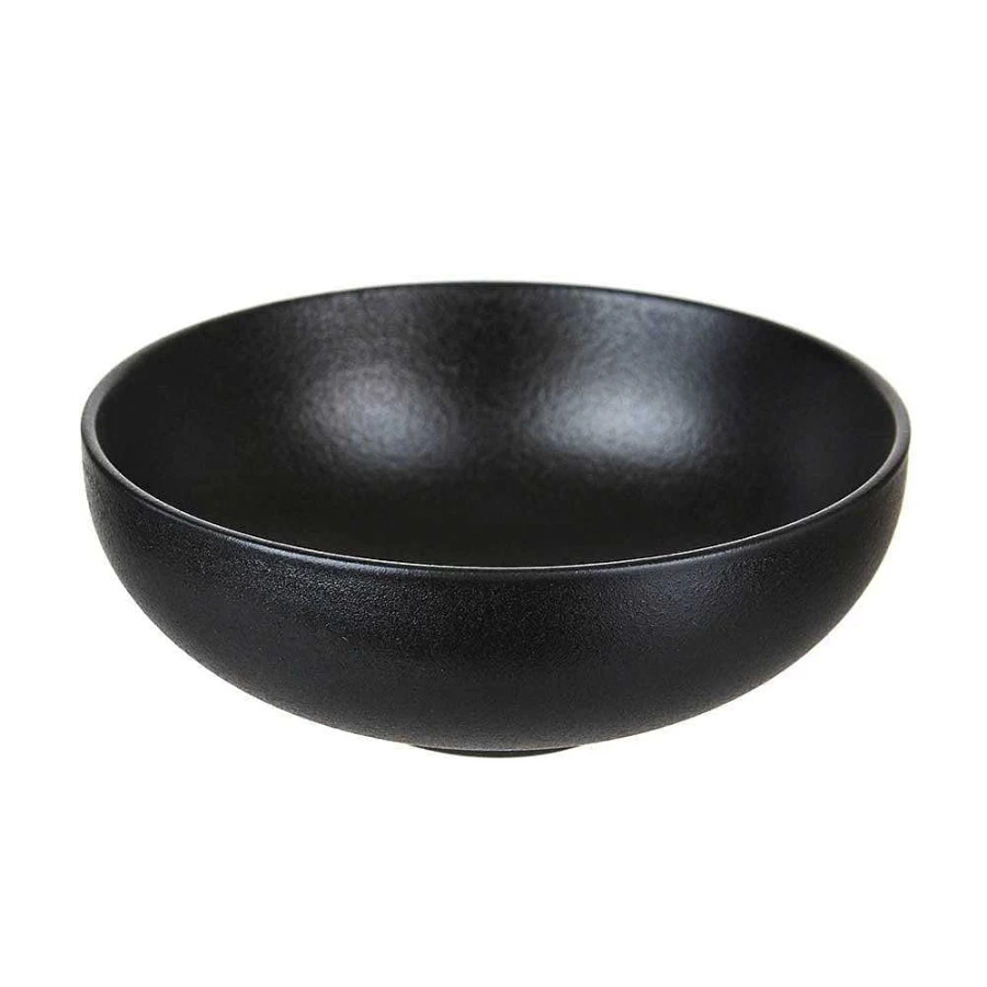 Wheel and Barrow Round Black Serving Bowl 15.8cm Diameter x 6cm Height