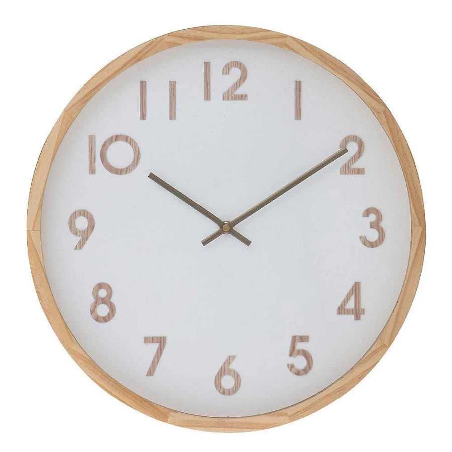 Wheel and Barrow Leonard Natural White Wall Clock 41.5x41.5cm Modern Square Decorative Clock
