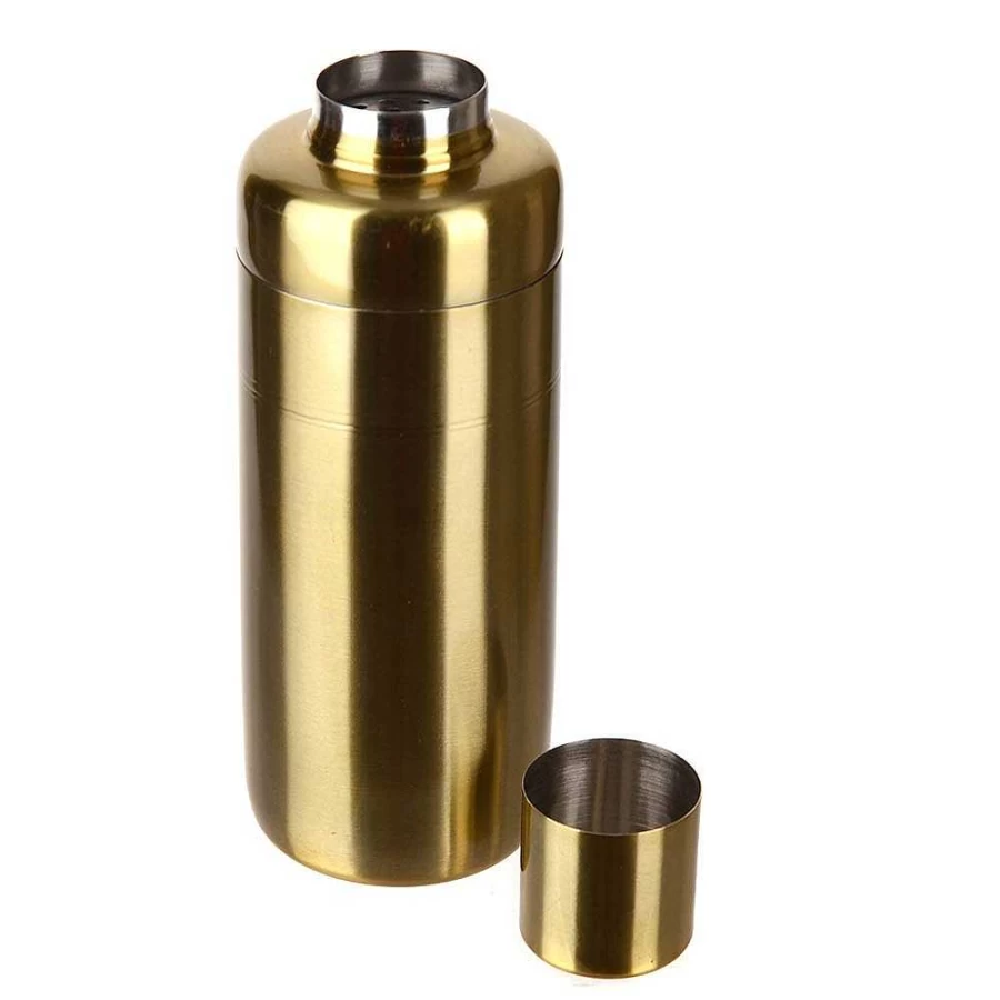Wheel and Barrow 550ml Gold Stainless Steel Cocktail Shaker - Premium Bar Mixing Tool for Professional & Home Use