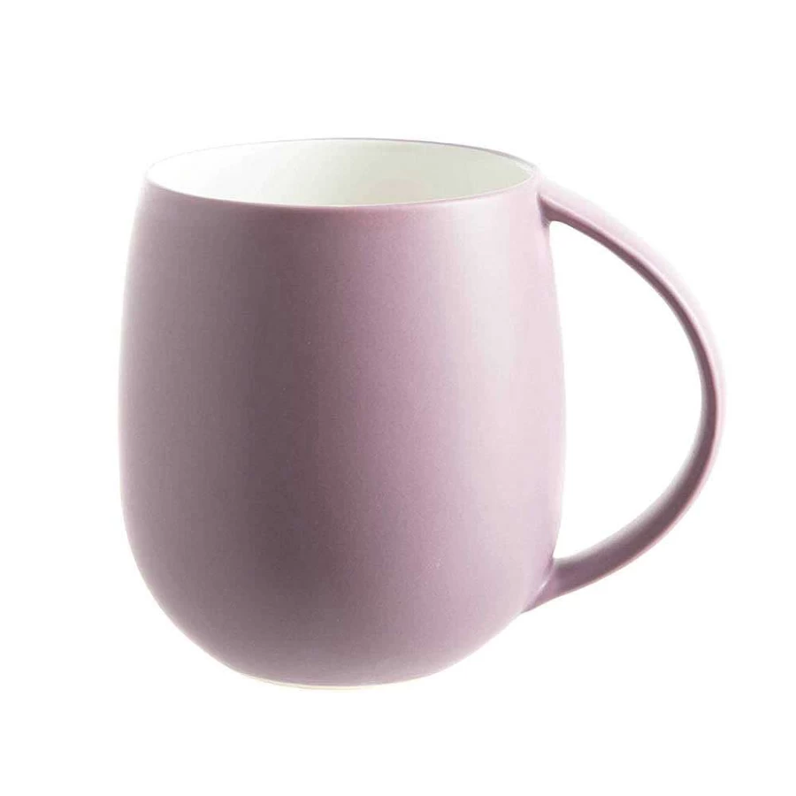 Wheel and Barrow Matte Purple Ceramic Coffee Mug - Insulated 15oz Travel Tumbler with Lid