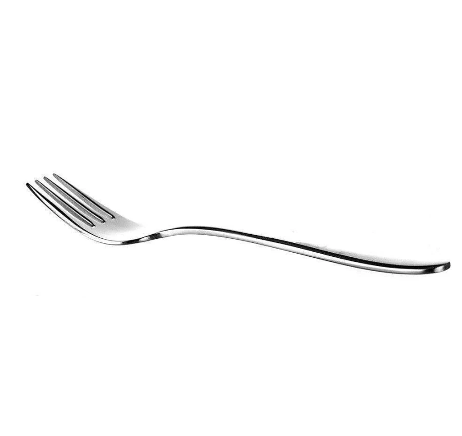 Wheel and Barrow 18/10 Stainless Steel Fruit Forks - Set of 6, 14cm Dessert Forks for Cake, Salad, Snacks - Dishwasher Safe Cafe Cutlery