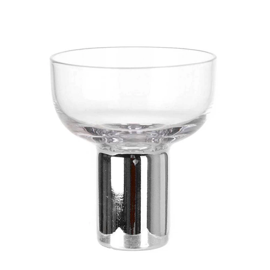 Wheel and Barrow Premium Silver Coupe Glass with Heavy Base - 260ml Elegant Champagne Cocktail Cup