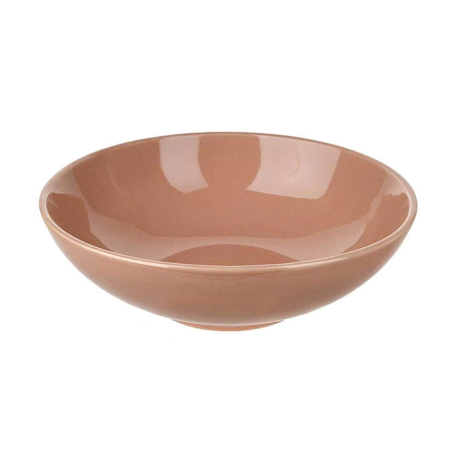 Wheel and Barrow Pink Stoneware Clay Bowl 20cm - Handcrafted Ceramic Serving Dish