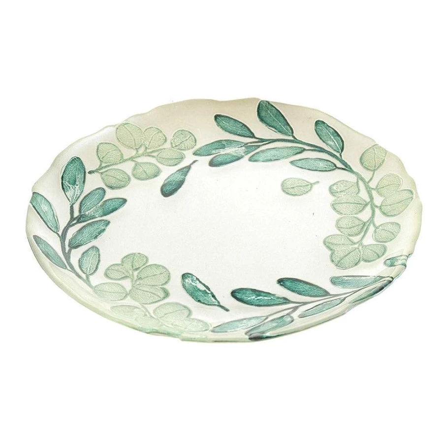 Wheel and Barrow 21Cm Round Eucalyptus Wood Plate - Handcrafted Natural Serving Tray