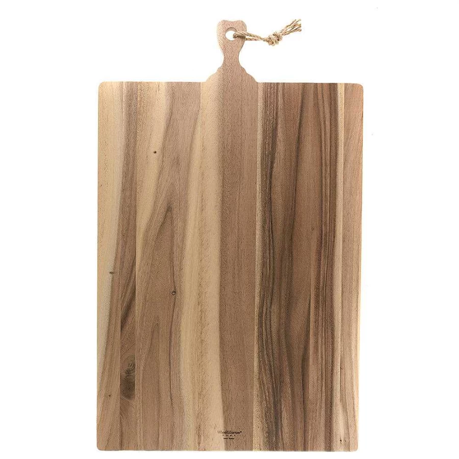 Wheel and Barrow Solid Wood Cutting Board with Handle - 70cm x 44cm Rectangle Kitchen Chopping Board