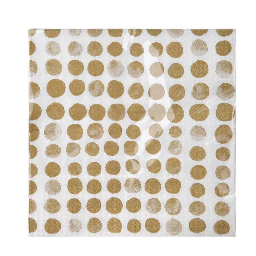 Wheel and Barrow Gold Metallic Paper Napkins 33cm x 33cm - Pack of 20 Premium Dinner Napkins
