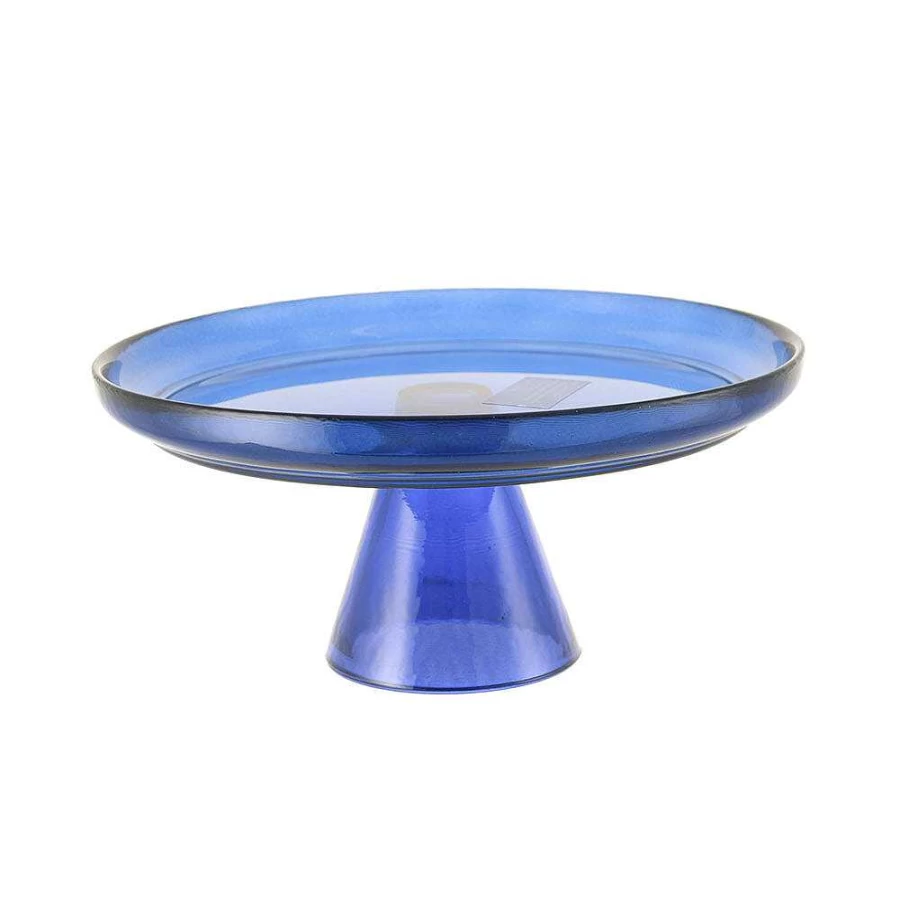Wheel and Barrow Blue Cake Stand - 21cm Medium Serving Plate for Desserts and Pastries