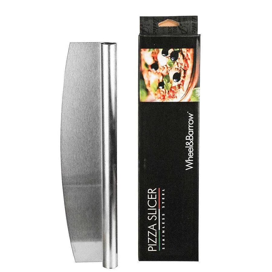 Wheel and Barrow Stainless Steel Rocking Pizza Cutter - Sharp Blade for Effortless Cutting, Ergonomic Handle