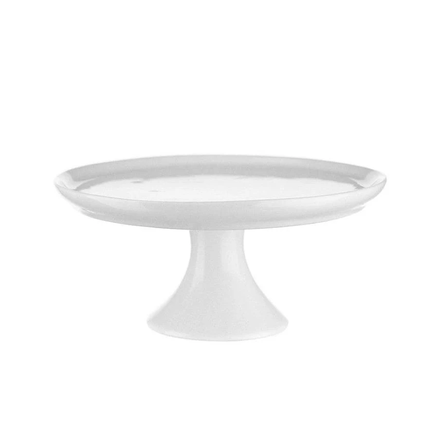 Wheel & Barrow 16cm White Cake Plate with Raised Edge - Elegant Serving Dish for Desserts