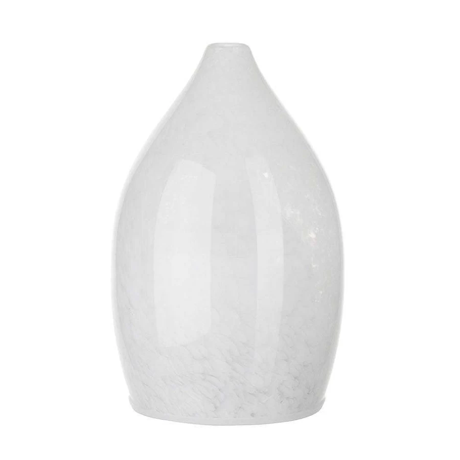 Wheel and Barrow Ultrasonic Essential Oil Diffuser - Marble White Glass Tulip Shape, 19.5x12cm Aromatherapy Humidifier