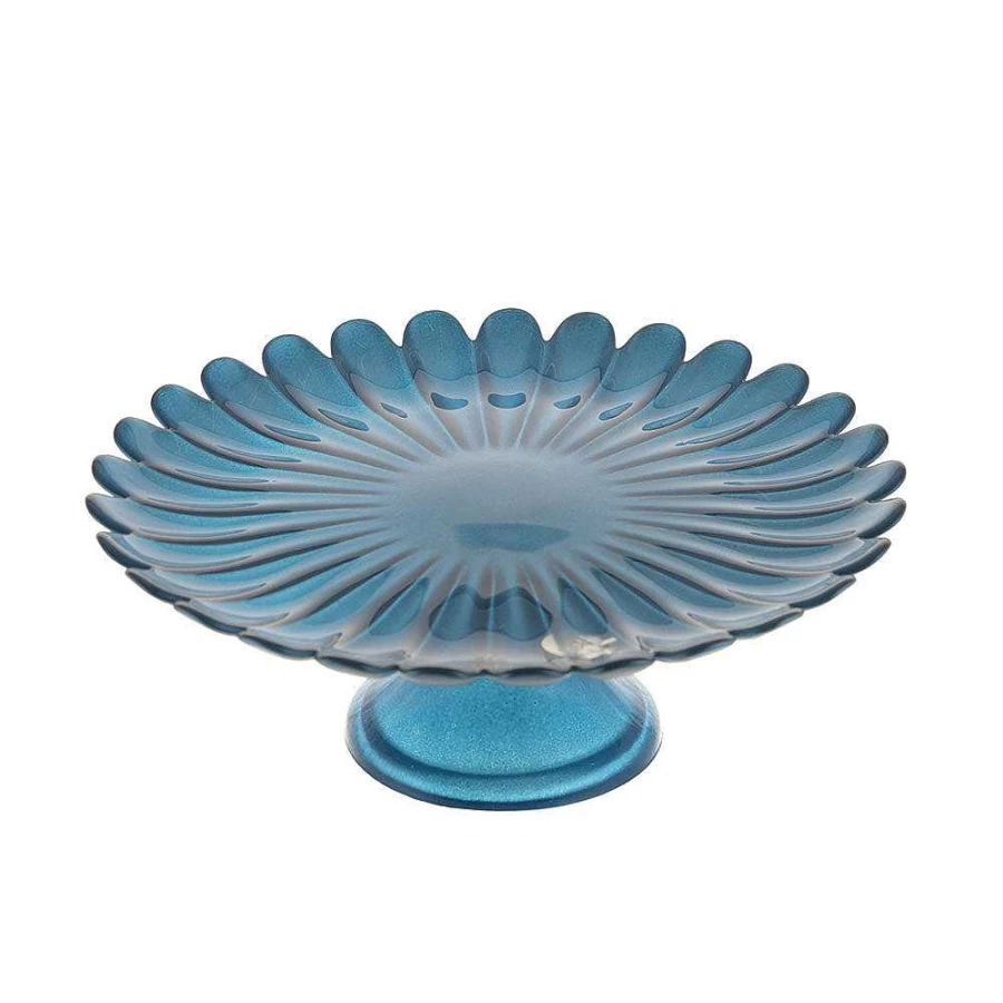 Wheel and Barrow Rola Cornflower Blue 21.5cm Cake Stand - Elegant Decorative Serving Plate for Desserts