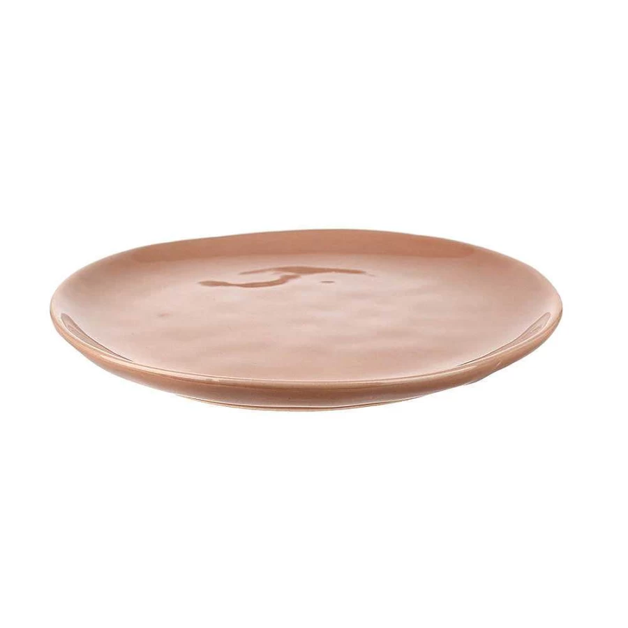 Wheel and Barrow Pink Stoneware Side Plate 20cm - Handcrafted Clay Dinnerware