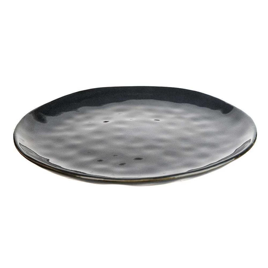 Wheel and Barrow Mediterranean Blue Stoneware Dinner Plate 29cm - Durable Ceramic Plate for Dining