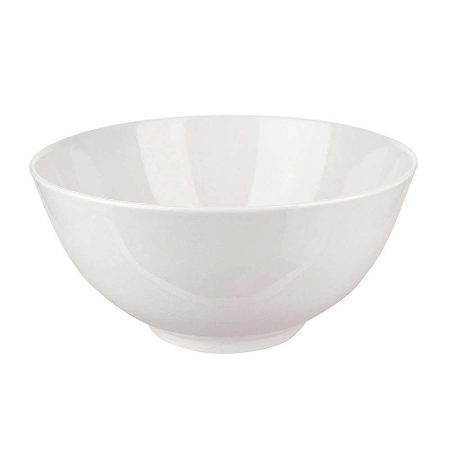 Wheel and Barrow White 23cm Bone China Noodle Bowl - Premium Dining Tableware