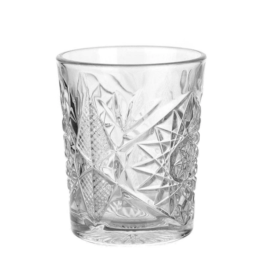 Wheel and Barrow Whisky Glass Hobstar Cut Crystal Tumbler 355ml