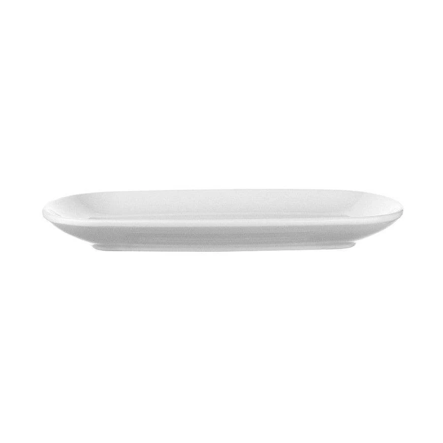 Wheel & Barrow White Melamine Coupe Plate 24cm x 16cm - Durable Dinnerware Serving Platter