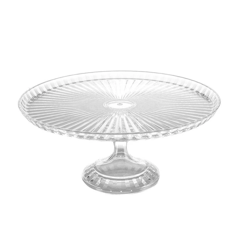 Wheel and Barrow 28cm Acrylic Cake Stand with Dome - 25.6cm Clear Display Cover for Desserts and Pastries
