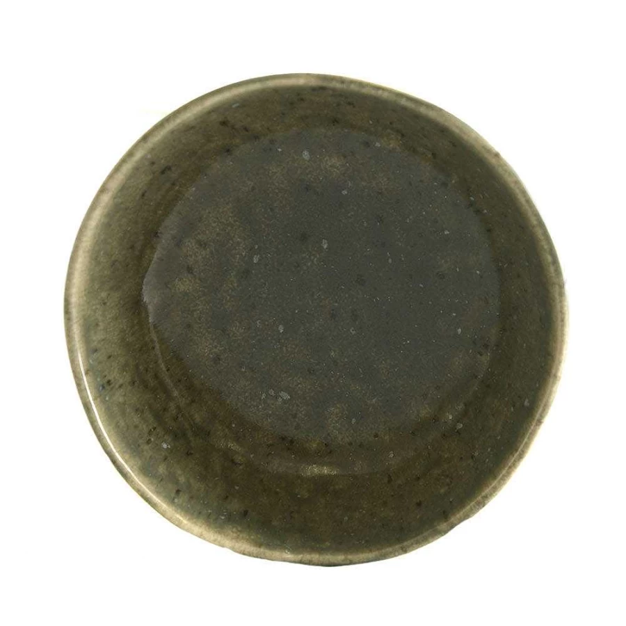 Wheel and Barrow Speckled Green Stoneware Bowl - 14cm x 5cm Matte Finish Kitchen Dining