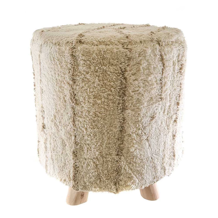"Wheel and Barrow Round Marble Ivory/Beige Stool 45cm/50cm Height Modern Home Bar Stool"