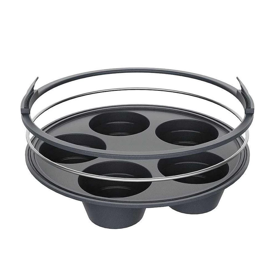 Wheel and Barrow 5-Cup Silicone Muffin Pan 22cm Non-Stick Baking Tray for Cupcakes Muffins