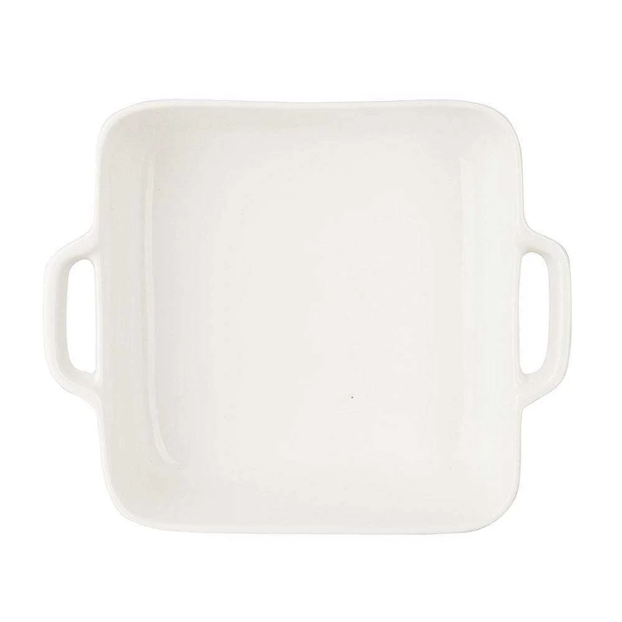 Wheel and Barrow 20cm Square Porcelain Baking Dish - Oven Safe Dinnerware for Casseroles & Desserts