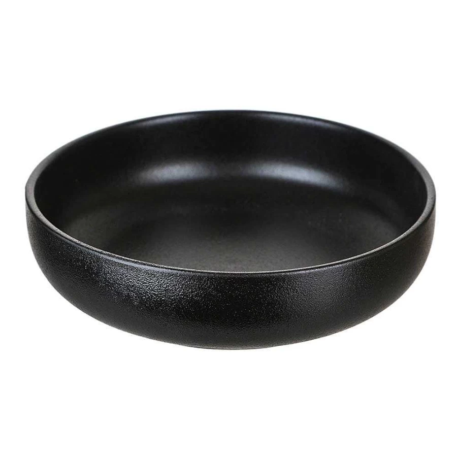 "Wheel and Barrow Round Black Serving Bowl – 21cm Diameter x 6cm Height – Premium Kitchenware"