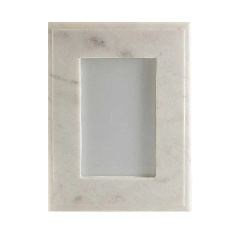 Wheel and Barrow White Marble Photo Frame - 23x18cm Elegant Display for Pictures