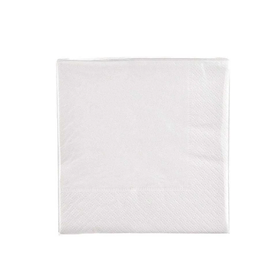 Wheel and Barrow White Cocktail Paper Napkins 25cm - Pack of 20 Premium Party Serviettes