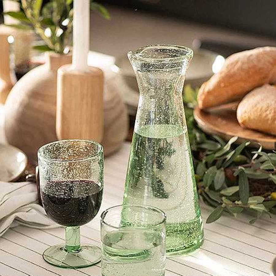 Wheel & Barrow Green Bubble Wine Glass - 350ml Elegant Stemware for Champagne and Sparkling Wine