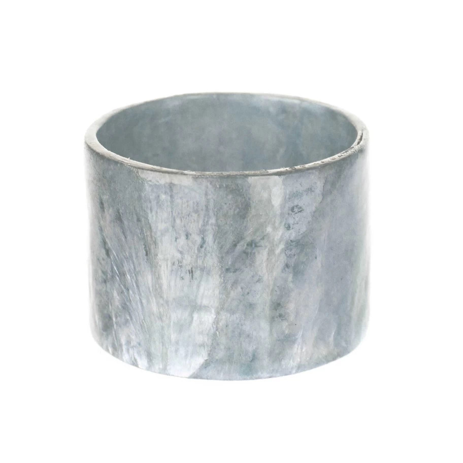 Wheel and Barrow Capiz Shell Napkin Ring - Pale Blue, 3.5x4.5cm Coastal Table Decor