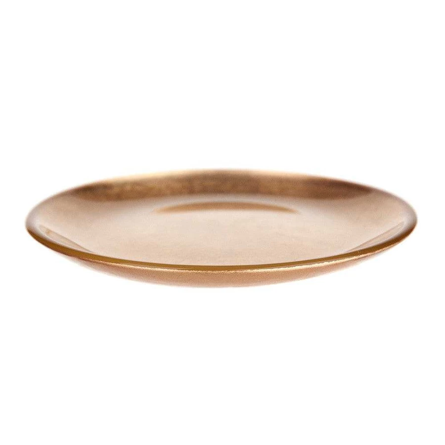 Wheel and Barrow Gold Leaf Candle Holder Plate - Decorative Metal Tray for Home Decor
