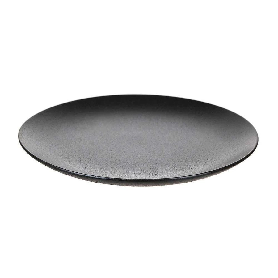 Wheel and Barrow 20cm Round Black Side Plate - Elegant Dining Tableware