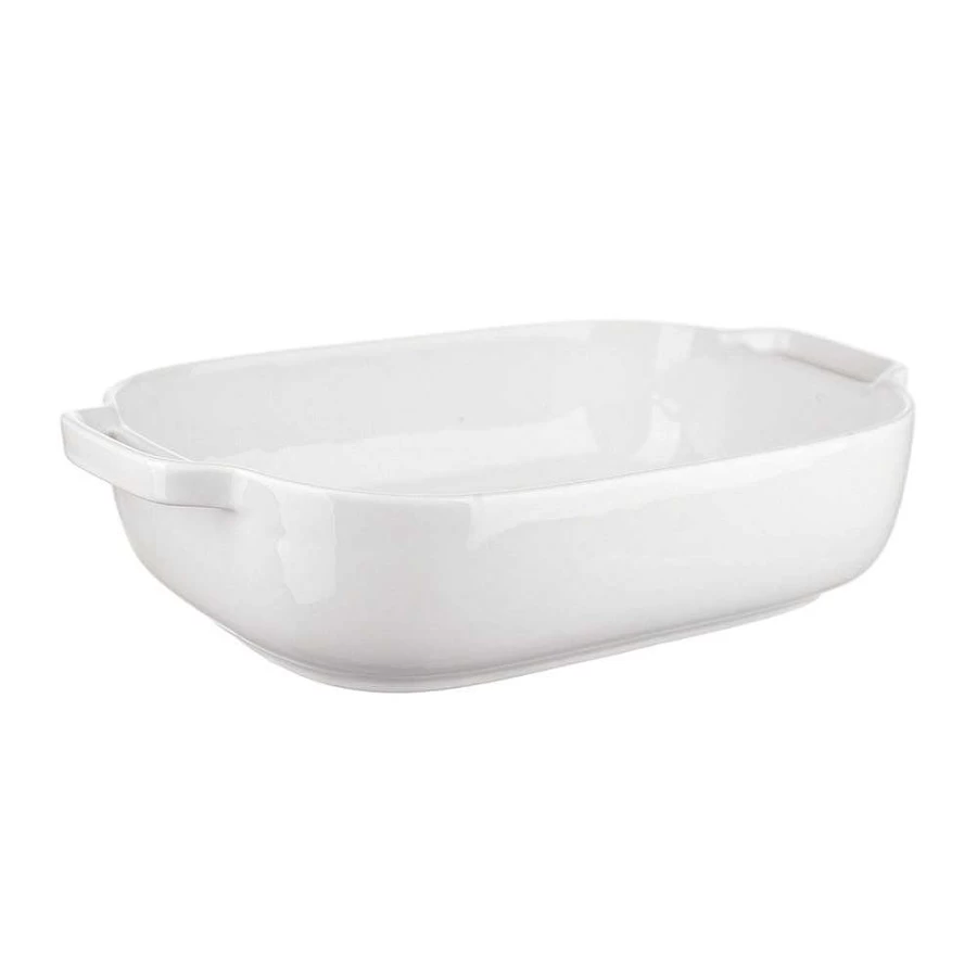Wheel & Barrow 29cm White Rectangular Bone China Baking Dish - Oven Safe Ceramic Cookware