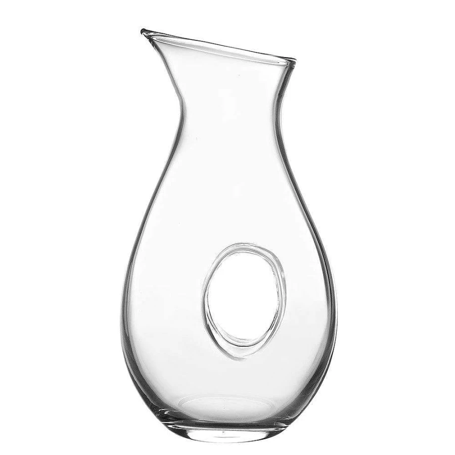 Wheel and Barrow Glass Pitcher with Aurum Finish - Elegant Jug for Water and Beverages
