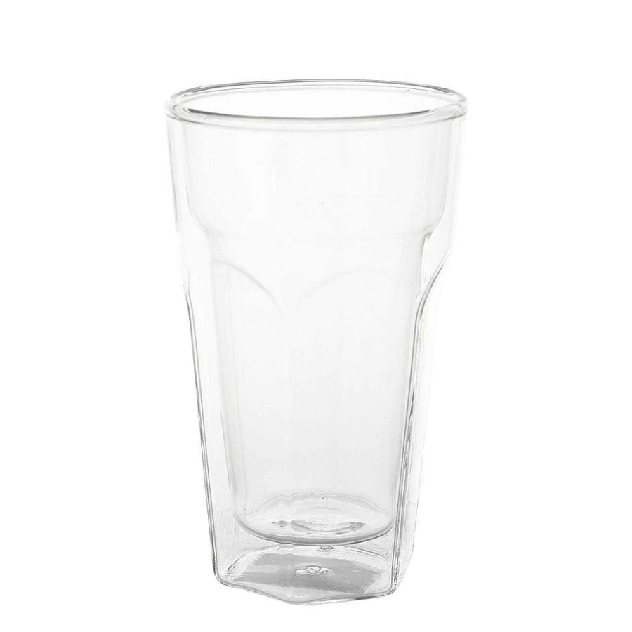 "Wheel and Barrow Double Wall Insulated Coffee Glass - 350ml Picardie Style"