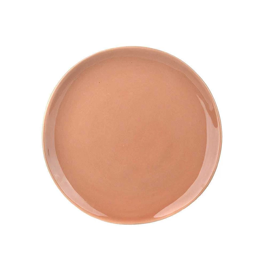 Wheel and Barrow Pink Stoneware Side Plate 20cm - Handcrafted Clay Dinnerware